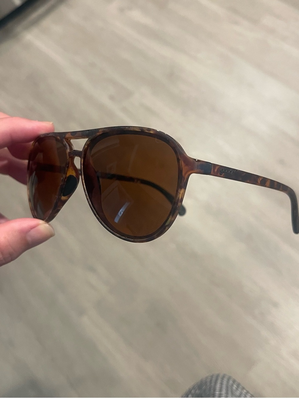 Goodr Mach G Sunglasses Amelia Earhart Ghosted Me Tortoiseshell Brown Aviator